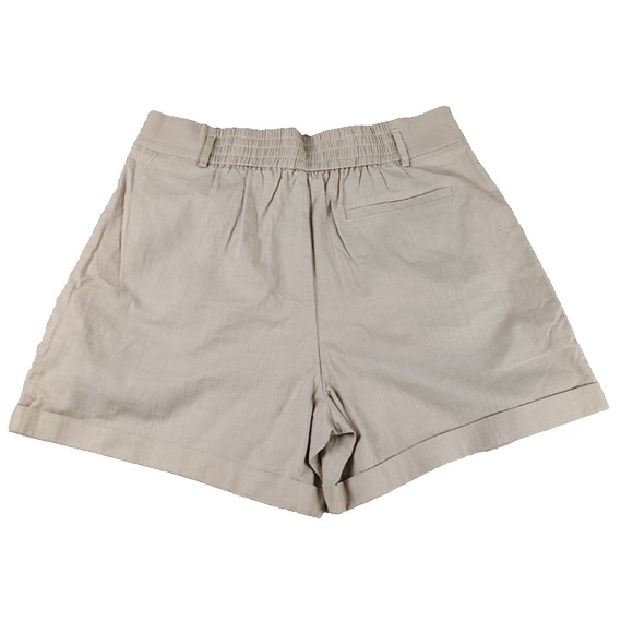 Belle‎ Poque Beige XL Shorts Cotton Stretch Women's Retro Beach Cuffed NWT - Picture 3 of 9